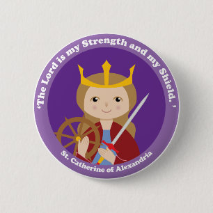 St. Catherine of Alexandria 6 Cm Round Badge