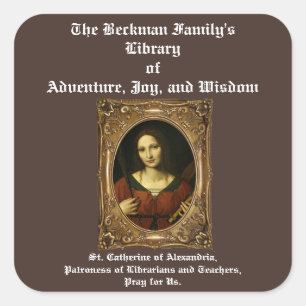St. Catherine of Alexandria Bookplates Square Sticker