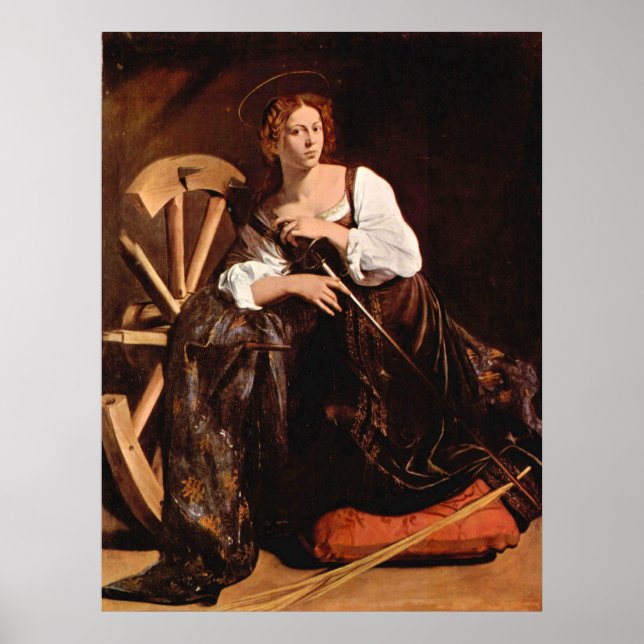 St. Catherine of Alexandria by Caravaggio Poster (Front)