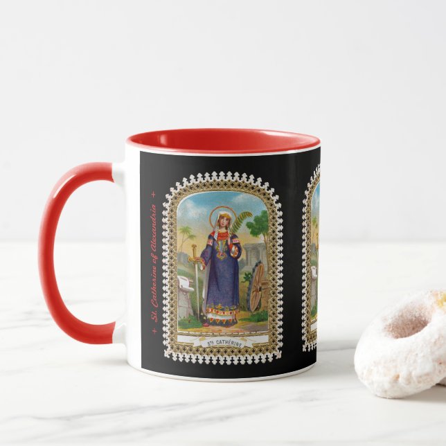 St. Catherine of Alexandria in Egyptian Dress Mug (With Donut)