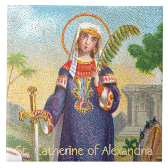 St. Catherine of Alexandria in Egyptian Dress Tile (Front)