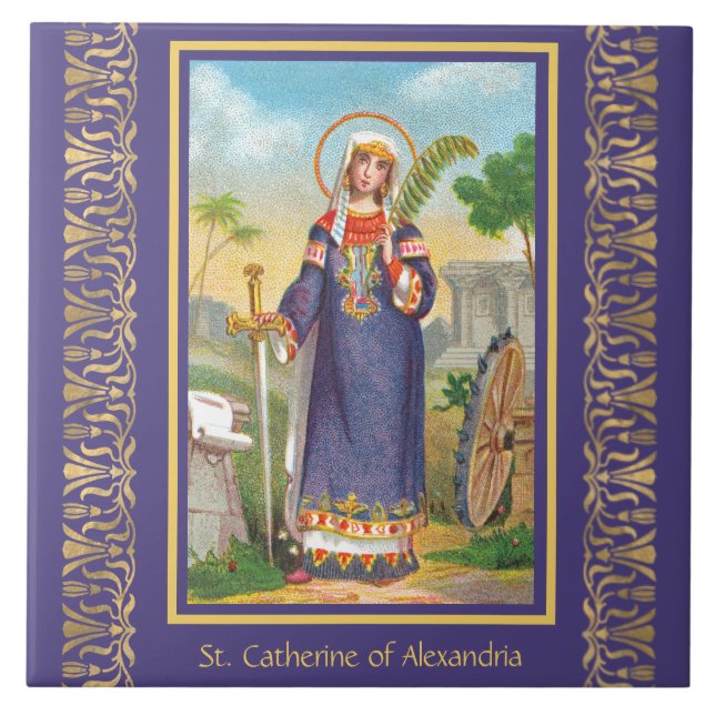 St. Catherine of Alexandria in Egyptian Dress Tile (Front)