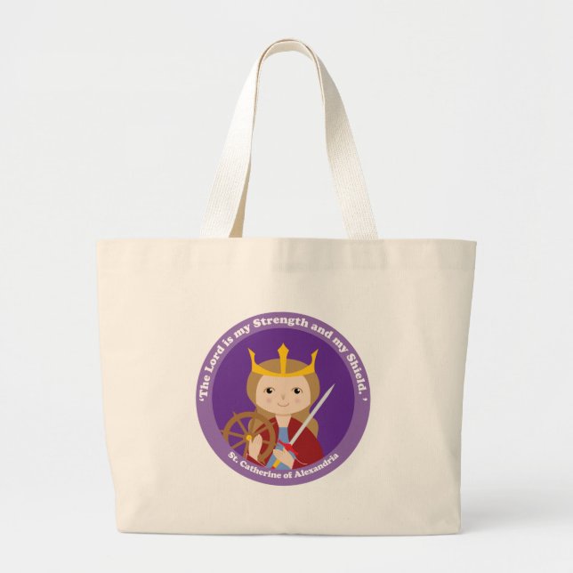 St. Catherine of Alexandria Large Tote Bag (Front)