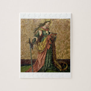 St. Catherine of Alexandria (oil on panel) 2 Jigsaw Puzzle