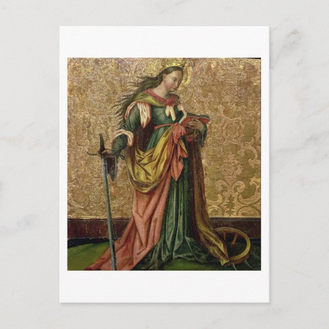 St. Catherine of Alexandria (oil on panel) 2 Postcard (Front)