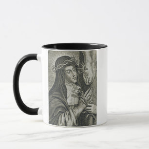 St. Catherine of Siena Crucifixion Art Noir Faith Mug