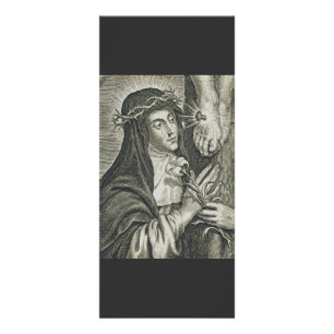 St. Catherine of Siena Crucifixion Art Noir Faith Rack Card