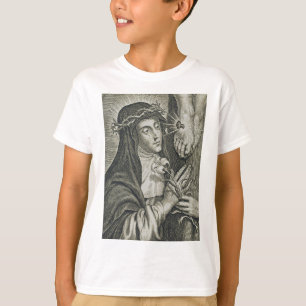 St. Catherine of Siena Crucifixion Art Noir Faith T-Shirt
