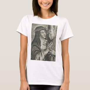 St. Catherine of Siena Crucifixion Art Noir Faith T-Shirt