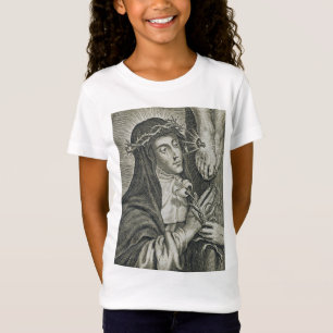 St. Catherine of Siena Crucifixion Art Noir Faith T-Shirt