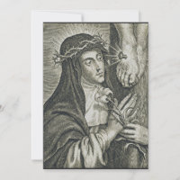 St. Catherine of Siena Crucifixion Art Noir Faith