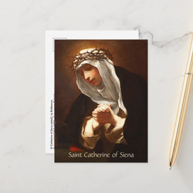 St. Catherine of Siena (Franceschini) Vertical Postcard (Front/Back In Situ)