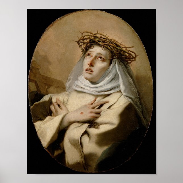 St. Catherine of Siena Hl. Katharina Siena Tiepolo Poster (Front)