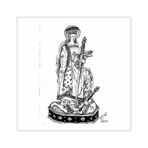 St. Catherine of Siena Religious Rubber Stamp