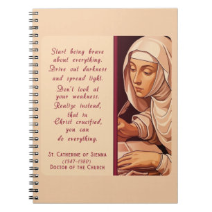St. Catherine of Siena Start Being Brave Catholic Notebook