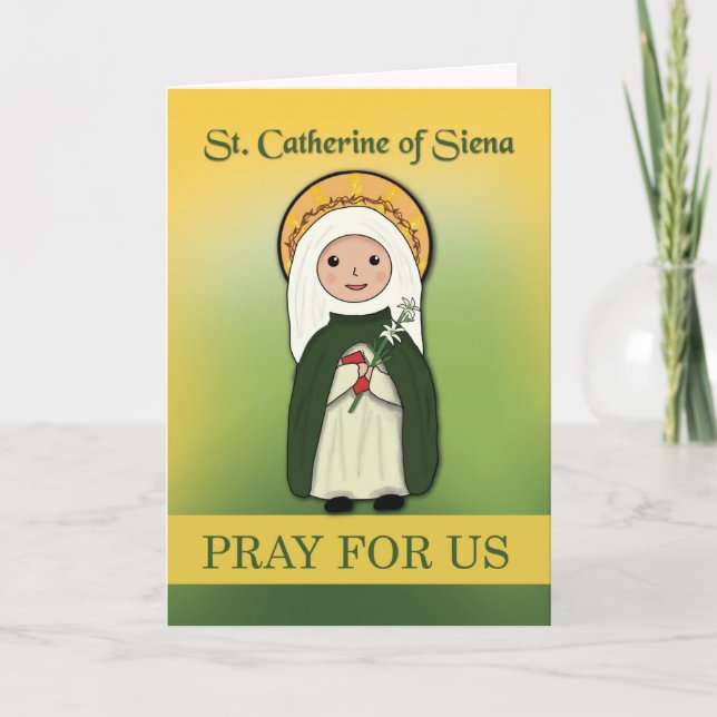 St. Catherine of Siena Thinking of You Catholic Card (Front)
