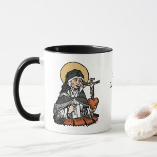 St. Catherine of Siena with Crucifix-Topped Heart  Mug