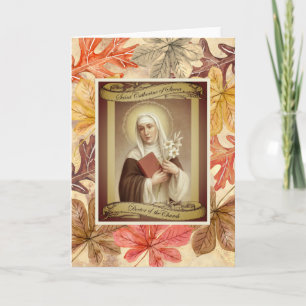 St. Catherine of SienaThanksgiving  Autumn Leaves Holiday Card