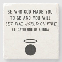 St. Catherine of Sienna Quote Stone Coaster