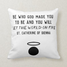 St. Catherine of Sienna Quote Throw Pillow