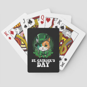St Catricks Day Cat Lovers St Patrick's Day Playing Cards
