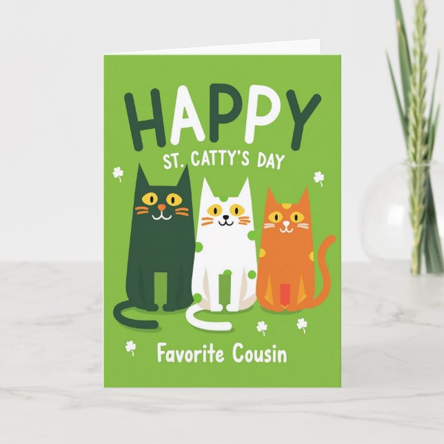 St Cattys Day Cousin Card (Front)