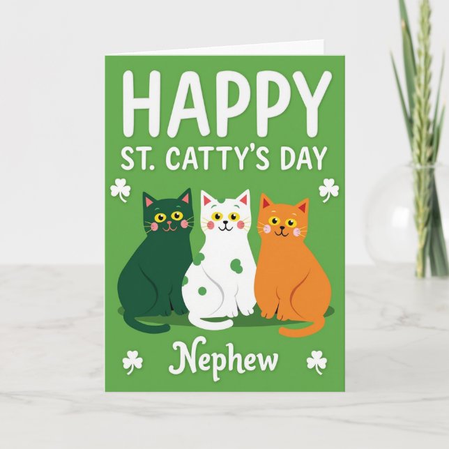 St Cattys Day Nephew Card (Front)