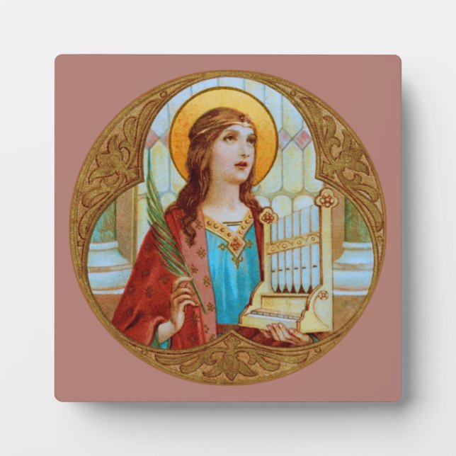 St. Cecilia of Rome (BK 003) 5.25"x5.25" Square Plaque (Front)