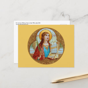 St. Cecilia of Rome (BK 003) Horizontal Postcard