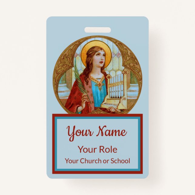 St. Cecilia of Rome (BK 003) ID Badge (Front)