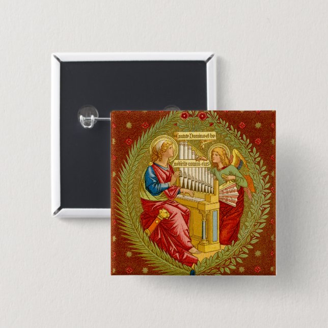 St. Cecilia of Rome (SNV 36) 15 Cm Square Badge (Front & Back)