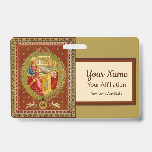 St. Cecilia of Rome (SNV 36, Style 1) Badge ID Badge (Front)