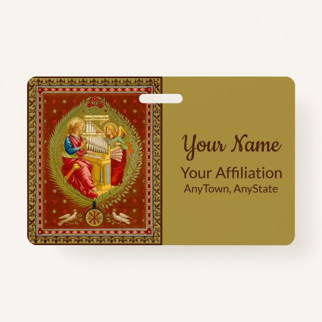 St. Cecilia of Rome (SNV 36, Style 2) ID Badge (Front)