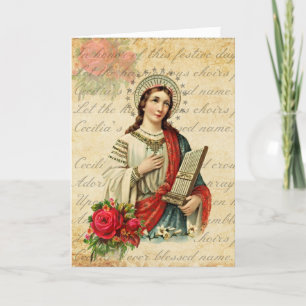 St. Cecilia Patroness of Musicians Religious Card