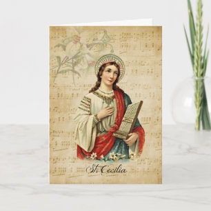 St. Cecilia Patroness of Musicians Religious Music Card