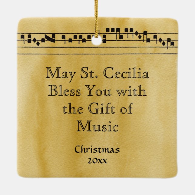 St. Cecilia with Hymn Board (Nuremberg) Ceramic Ornament (Back)