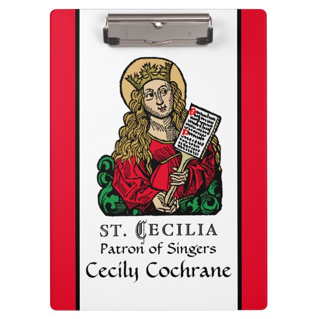 St. Cecilia with Hymn Board (Nuremberg) Clipboard (Front)