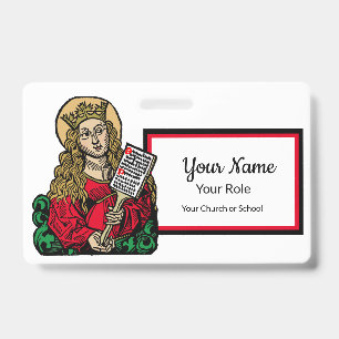St. Cecilia with Hymn Board (Nuremberg) ID Badge