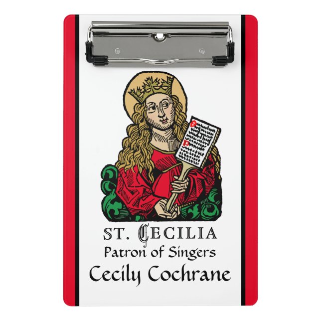 St. Cecilia with Hymn Board (Nuremberg) Mini Clipboard (Front)