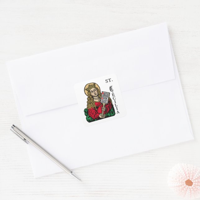 St. Cecilia with Hymn Board (Nuremberg) Sticker (Envelope)