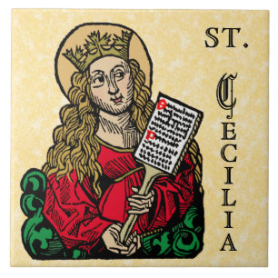 St. Cecilia with Hymn Board (Nuremberg) Tile