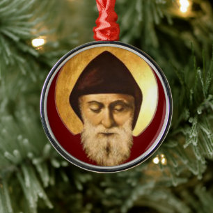 St. Charbel Makhlouf Metal Tree Decoration