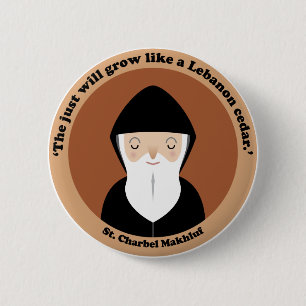 St. Charbel Makhluf 6 Cm Round Badge