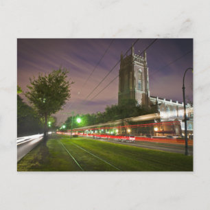 St Charles Avenue Streetcar at Night Postcard