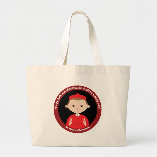 St. Charles Borromeo Large Tote Bag (Front)
