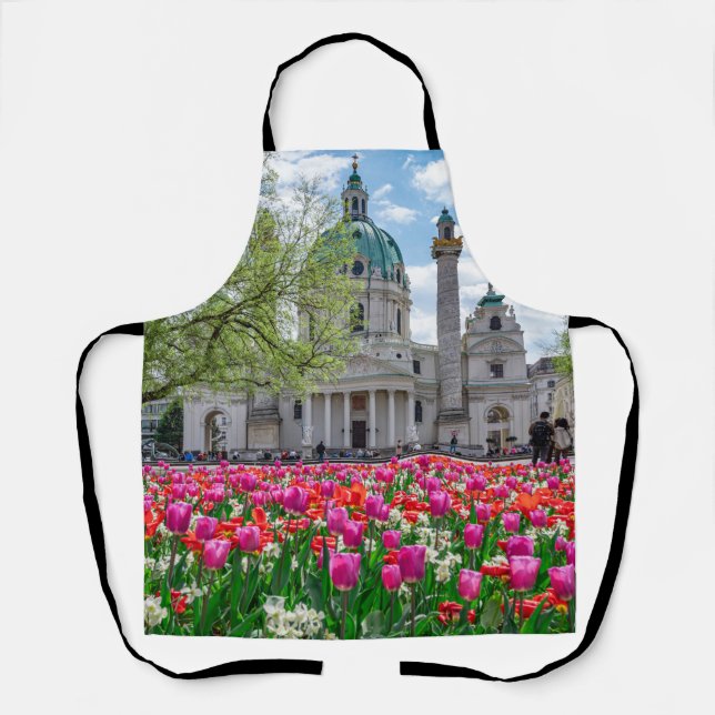 St. Charles Church in spring in Vienna, Austria Apron (Front)