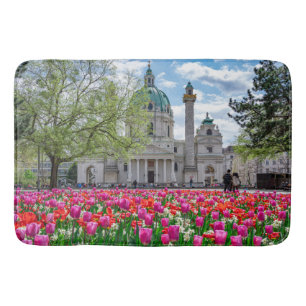 St. Charles Church in spring in Vienna, Austria Bath Mat