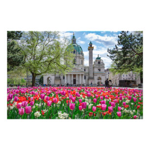 St. Charles Church in spring in Vienna, Austria Photo Print