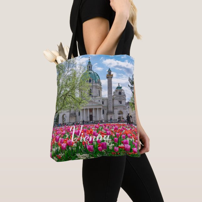 St. Charles Church in spring in Vienna, Austria Tote Bag (Close Up)