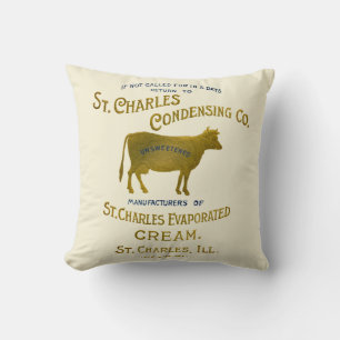 St Charles Illinois DAIRY COW MILK CREAM 1899 Cushion
